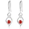 JETBON Orecchini pendenti in argento Sterling da donna, orecchini pendenti in argento con zirconia cubica, ipoallergenici, orecchini lineari intrecciati per orecchie sensibili, regalo di compleanno, Natale
