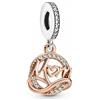 PANDORA Icons Pendente Mum e simbolo dell'infinito placcato in oro rosa 14 k e argento Sterling con zirconia cubica trasparente