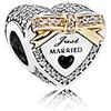 FGT - Ciondoli per braccialetto in argento Sterling, idea regalo per donne e ragazze, San Valentino e base metal, colore: Just Married, cod. PCSS_A13_B04