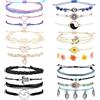 Yolev 20 Pezzi Braccialetti di Corda Boho Braccialetti Amicizia di Onda da Spiaggia da Donna Braccialetti Portafortuna Filo Colorati Intrecciati a Mano Regolabili Bracciali di Corda Estivi per Ragazza