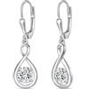 LeCalla Orecchini pendenti da donna in argento Sterling 925 con simbolo dell'infinito | Orecchini pendenti a monachella con zirconi cubici rotondi intrecciati | Gioielli pendenti in argento infinito