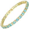 RIZILIA Eternity Acquamarina CZ 14K Oro Placcato Bracciale Tennis Donna