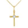GW Collana Croce Oro Donna 18K Placcata Crocifisso Collana Argento Sterling 925 con Zirconi Cubici a Forma di Cuore Donna Uomo