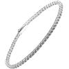 amorili Bracciale Tennis Argento 925 con Zirconi Bianchi 2,5 mm Uomo Donna - Braccialetto Elegante Unisex 18 cm - Gioiello Luminoso Raffinato - Idea Regalo (bianco cm 18)