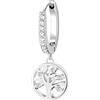 Brosway Orecchino Singolo Donna, Orecchino a Cerchio in Acciaio e Cristalli con Simbolo Albero Della Vita | Collezione CHAKRA - BHKE004