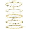 ALEXCRAFT Bracciale da donna in oro 14 K, da donna, in oro, per San Valentino, per la festa della mamma, compleanno, Natale, regalo per lei, donne, fidanzate, Heilungsschutz-Serie, Perla