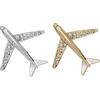 ARFUKA Set di 2 spille a forma di aereo a forma di coniglio, idea regalo per uomini e donne, vestiti, borse, giacche, Acciaio inossidabile