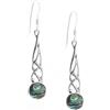 Silverly Orecchini a Goccia con Nodo Celtico in Argento 925 e Conchiglia di Abalone Rotonda | Orecchini in Argento Sterling con Motivo a Nodi in Conchiglia Paua per Donna