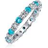 Bling Jewelry Cubic Zirconia CZ Band impilabile, set di onde per eternità, anniversario, fede nuziale per donne, in argento Sterling 925