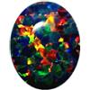 arenaworldFZ Pietra di opale di fuoco australiana nera da 4,10 carati, pietra naturale AAA++, certificata per la creazione di gioielli, opale nero, gemma sfusa, ovale, cabochon arcobaleno