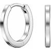 LeCalla Piccoli orecchini a cerchio da donna in argento Sterling 925, placcati al rodio, leggeri, classici, 15 mm