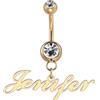 MMXX Anello per Ombelico Personalizzato per Donne Nome Personalizzato Anello per Ombelico con Iniziale con Pietra di Nascita del Cuore Regalo per Compleanno San Valentino Natale - A2: Oro