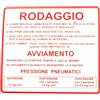 cyclingcolors Adesivo rodaggio Compatibile con Piaggio Vespa 50-90-125cc Adesivo restauro Scooter d'Epoca Riferimento Originale 610170M002