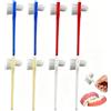 lomdung 8 Pezzi Spazzolino per Dentiera, Portatile Dentiera Spazzola, Ergonomica Spazzola di Pulizia Protesi, Spazzolino per protesi per Bite Dentale Allineatori RetainerAdulti