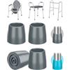 supregear Punte di Canna (Confezione da 4), 28 mm Punte di Ricambio in Gomma per Impieghi Gravosi per Deambulatori, Comodini, Sedie da Doccia, Bastoni, Bastoni da Passeggio Tappi Antiscivolo, Grigio