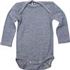 Cosilana, Body a maniche lunghe, 45% cotone KBA, 35% lana kbT, 20% seta, Blu marine melange, 74/80 cm