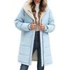 Vancavoo Giubbotto Donna Invernale Cappotto Giacche Caldo Piumino Parka | Medio-Lungo Trapuntato con Fodera in Pile, Cappuccio Fisso, Zip, Bottoni Automatici e 2 Tasche Laterali