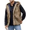 Beokeuioe Cappotto in finta pelliccia senza maniche per uomo in pelliccia sintetica, gilet invernale caldo, giacca in pelliccia sintetica