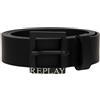 Replay Cintura in pelle da uomo , nera (Black 098), 100 cm