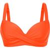 Aqua Eve Top bikini da donna con ferretto, reggiseno bikini push-up imbottito con dettaglio incrociato sul davanti, costume da bagno 2026, Arancione fosforescente, L