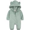 Alunsito Neonato Bambina Pagliaccetto One Piece Manica lunga Orso Orecchio Felpa con cappuccio Tuta Bambino Primavera Autunno Body