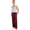 JTPW Pigiama/pantaloni da uomo in flanella 100% cotone comodi con tasche, bordeaux, S