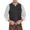 Celanisai Gilet per costume tradizionale bavarese da uomo senza maniche, stile Oktoberfest, colletto alto, stile retrò, vintage, con tasche interne, elegante gilet da sposa, O grigio., S