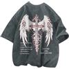 FYHTC T-Shirt Teschio Croce Y2K Goth Alt Grunge Gothic Emo Aesthetic T-Shirt Alt Vintage Grafica