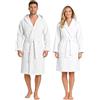Nada Home Accappatoio Nido d'Ape Unisex in cotone Uomo Donna con Cappuccio, Cintura e Tasche - Leggero, Assorbente, Traspirante - Ideale per Casa, Piscina, Palestra, SPA e Viaggi