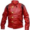 Vintagearc Giacca leggera da uomo in cotone rosso con logo Varsity Bomber, Pelle, L