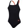 Speedo Costume da Bagno Flex Band con Reggiseno Integrato, Swim Fitness, Allenamento Costume da Bagno per Donna, Nero/Rosso Sirena, 40