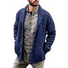 Beokeuioe Cardigan da uomo a contrasto, con scollo a V, con bottoni, in lana merino per le mezze stagioni, casual, in lana