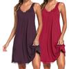 Uniexcosm Camicia da Notte Donna Cotone Corta Con Girocollo Sciolto Maniche Corte Volant Lovable Sleepwear per Casa e Casuale DPU+WR L