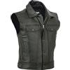 Beokeuioe Chopper, gilet da uomo in pelle, per motociclisti, rocker e moto, con lacci, per moto, squadra, punk, in pelle sintetica, C nero., XXL