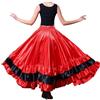 Beokeuioe Costume da Flamenco, Gonna Spagnola da Donna, Abito da Ballo Tradizionale, Elegante Maxi Gonna a Pieghe, D-3 Rosso (720 Gradi), M