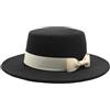 FQLGJMY Cappello Fedora in Feltro per Donna con Fiocco a Nastro Tesa Media Sommità Piatta Cappello Jazz per Signore per Feste Matrimonio Uso Quotidiano e Tutte Le Stagioni