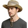 lifwimner Cappello da sole da uomo donna, cappello da pescatore pieghevole con sottogola leggero traspirante per l'estate, escursionismo, giardinaggio, campeggio, cachi., 58/60 cm