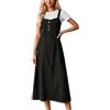 Genérico Abiti da Donna Lungo Gonna Cowgirl con Salopette Abito con Salopette Batin Abito Maxi Sciolto Grembiule Gonna Lunga Oversize di Natale Casual, grigio, M
