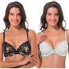Curve Muse Reggiseno Push up da Donna con Ferretto in Pizzo per Taglie Forti
