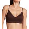 Maidenform Bralette senza cuciture a coste M da donna, reggiseno morbido senza fili, spalline convertibili, Just Brown, M