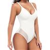 UMIPUBO Body Contenitivo Modellante Donna Bodysuit Shapewear Guaina Contenitiva Intimo Snellente Shaper Spallino Regolabile Elegante Shaping Dimagrante Pancia Piatta Shaping Bustier (Bianco, M)