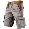Generico Shorts Uomo Cargo Estivi Pantaloni Corti Lavoro Tasche Laterali Leggero Vintage Pantaloncini Vita Elasticizzata Cargo Bermuda Taglie Forti Sportivi Elasticizzati Shorts Pantaloncino Trekking Running