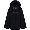 PengGengA Cappotto da Donna con Cappuccio Misto Lana Poncho Cape Mantella Giacca con fibbia per Inverno Autunno