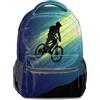 Generic Zaino con stampa dinamica di mountain bike, stile sportivo, per adolescenti, studenti, arte astratta, leggero
