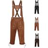 Generic Lederhosen - Costume tradizionale tedesco da uomo per Oktoberfest, costume da uomo ricamato in pelle con pantaloncini bavaresi di ottobre, carnevale, Halloween, cosplay