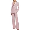 Botong Doppio Petto Donna Smoking 2 PC Business Pantaloni Eleganti Completo Casual Formale per Cerimonie, Blush, M