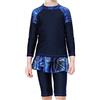 TianMaiGeLun Bambini Ragazze Costumi da Bagno Musulmani 3 Pezzi Islamico Burkini Tankinis Modest Swimsuits Padre-Figlio Muslim Swimsuits UV Swimwear Set Sun Protection Surfing Suit (Blu, 150cm)