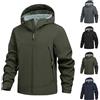 Beokeuioe Giacca impermeabile da uomo impermeabile con fodera per bicicletta, giacca in softshell traspirante con fodera in pile, giacca antivento da escursionismo con cappuccio, giacca da sci, Nero