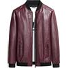 Beokeuioe Giacca da Uomo in Ecopelle con Colletto Alto, Giubbotto da Motociclista, Bomberjacke Uomo con Cerniera, Stile Casual, Giacca da Pilota, Giacca in Pelle Classica, Colore: rosso, 4XL
