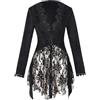 Beokeuioe Gothic Blazer - Giacca da smoking da donna, stile vintage, vittoriano, per carnevale, Halloween, cosplay, abbigliamento sottile, nero 2, S